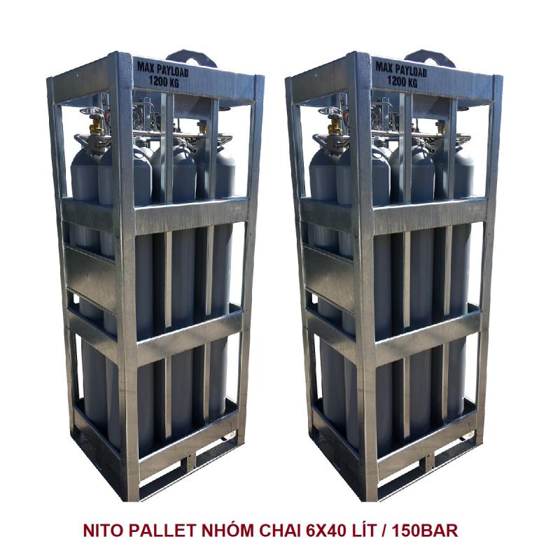 Khí Ni tơ công nghiệp 4.0 pallet nhóm 6x40lít 150bar